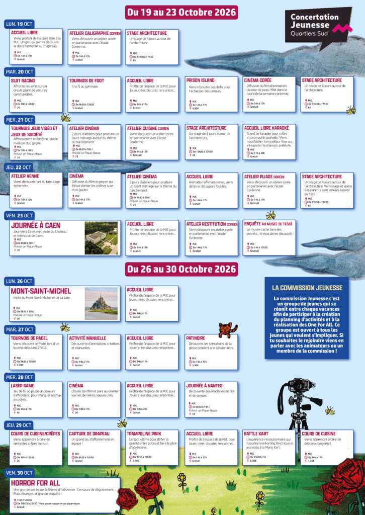 Programme des vacances, page 3